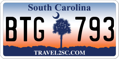 SC license plate BTG793