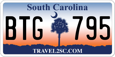 SC license plate BTG795