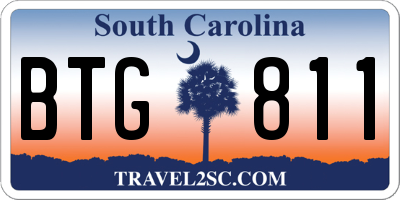 SC license plate BTG811