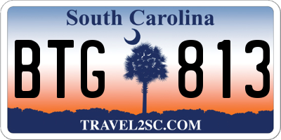 SC license plate BTG813