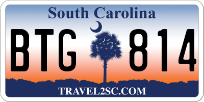 SC license plate BTG814