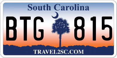 SC license plate BTG815