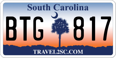 SC license plate BTG817