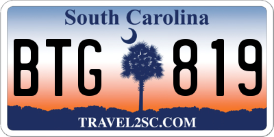 SC license plate BTG819