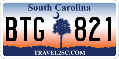 SC license plate BTG821