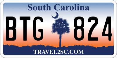 SC license plate BTG824