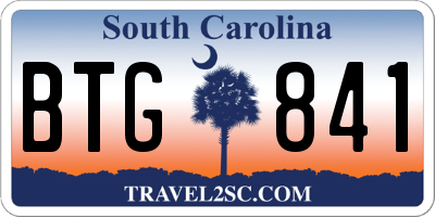 SC license plate BTG841
