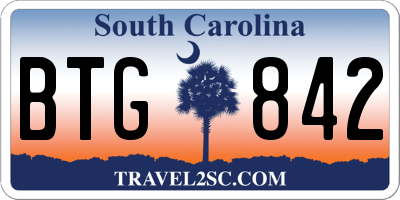 SC license plate BTG842