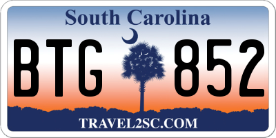 SC license plate BTG852