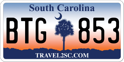 SC license plate BTG853
