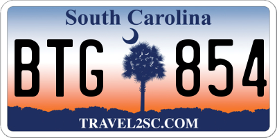 SC license plate BTG854