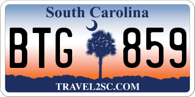 SC license plate BTG859