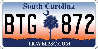 SC license plate BTG872
