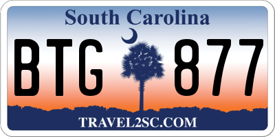 SC license plate BTG877