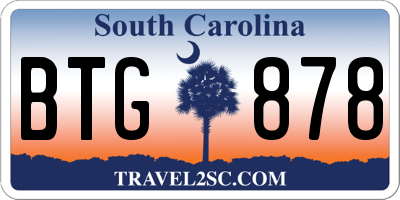 SC license plate BTG878