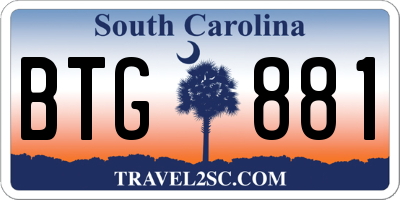 SC license plate BTG881