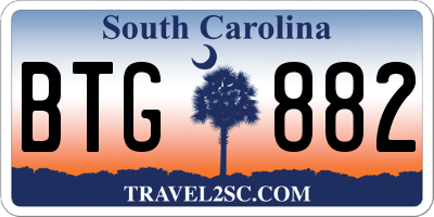 SC license plate BTG882