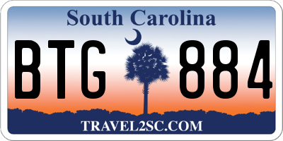 SC license plate BTG884