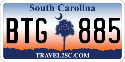 SC license plate BTG885