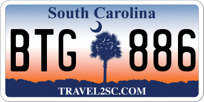 SC license plate BTG886
