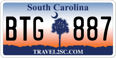 SC license plate BTG887