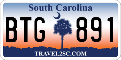 SC license plate BTG891