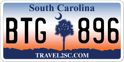 SC license plate BTG896