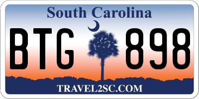 SC license plate BTG898