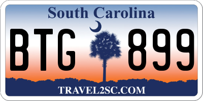 SC license plate BTG899