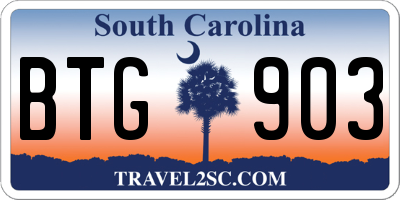 SC license plate BTG903