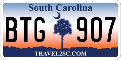 SC license plate BTG907