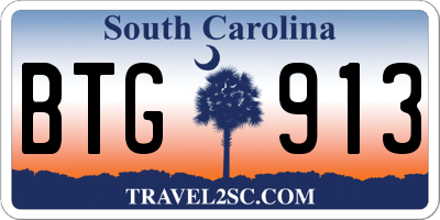 SC license plate BTG913