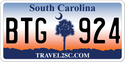 SC license plate BTG924