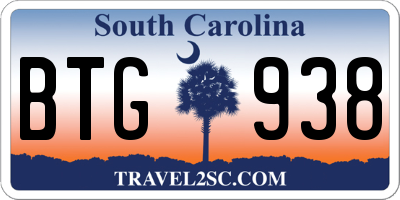 SC license plate BTG938