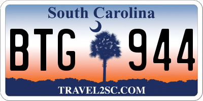 SC license plate BTG944