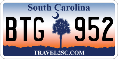 SC license plate BTG952