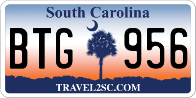 SC license plate BTG956
