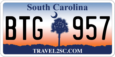 SC license plate BTG957
