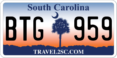 SC license plate BTG959