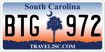SC license plate BTG972