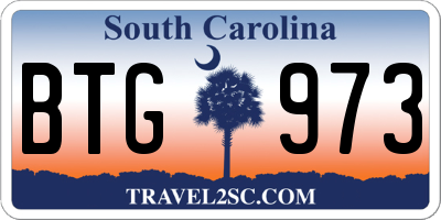 SC license plate BTG973
