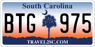 SC license plate BTG975