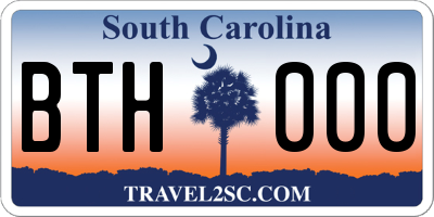 SC license plate BTH000