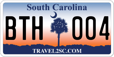 SC license plate BTH004