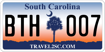 SC license plate BTH007