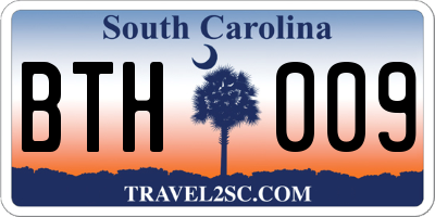 SC license plate BTH009