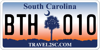 SC license plate BTH010
