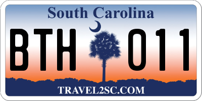 SC license plate BTH011