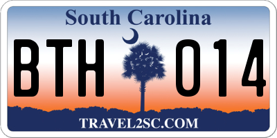 SC license plate BTH014