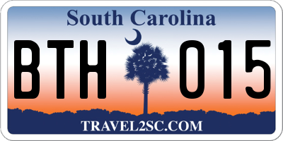 SC license plate BTH015